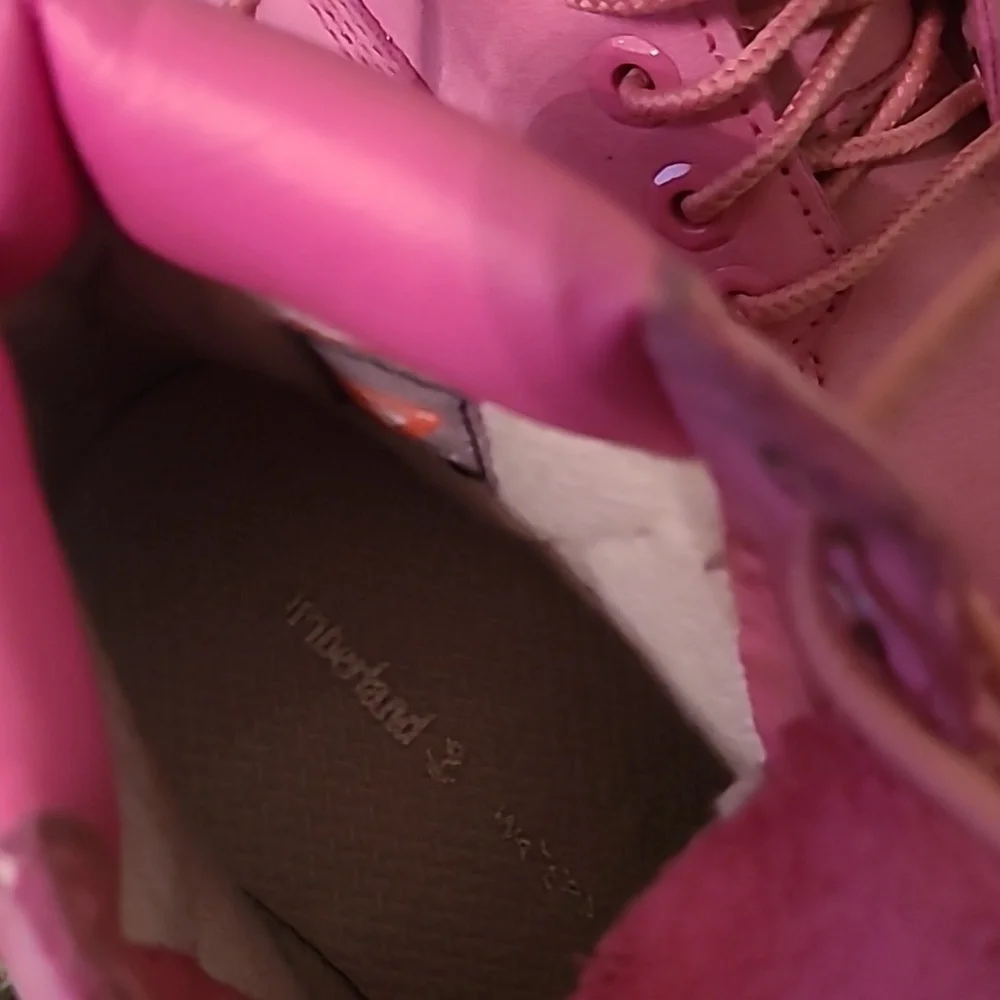 Timberland Pink Nubuck Leather Boots Toddler Girls 10 Waterproof Winter Casual